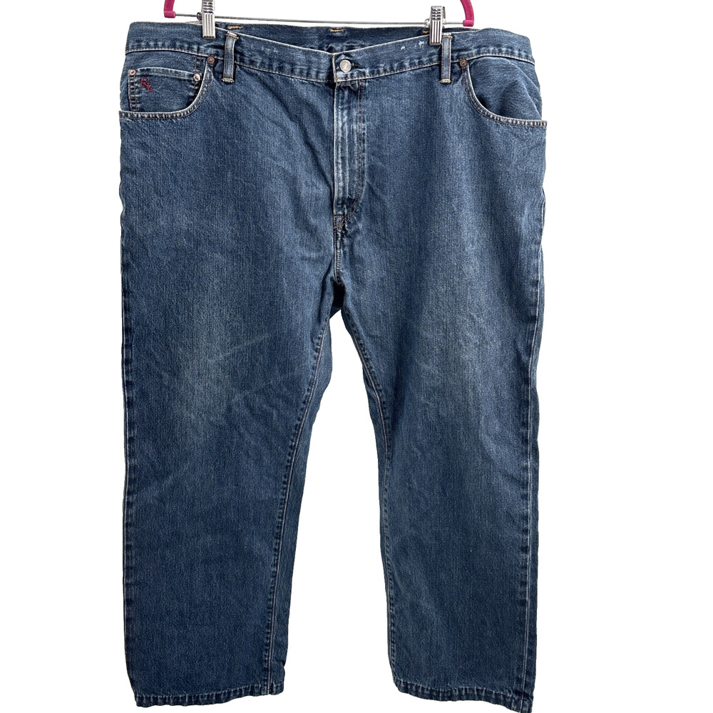 Polo Ralph Lauren Jeans 46x32 The Hampton Relaxed Straight Blue Denim